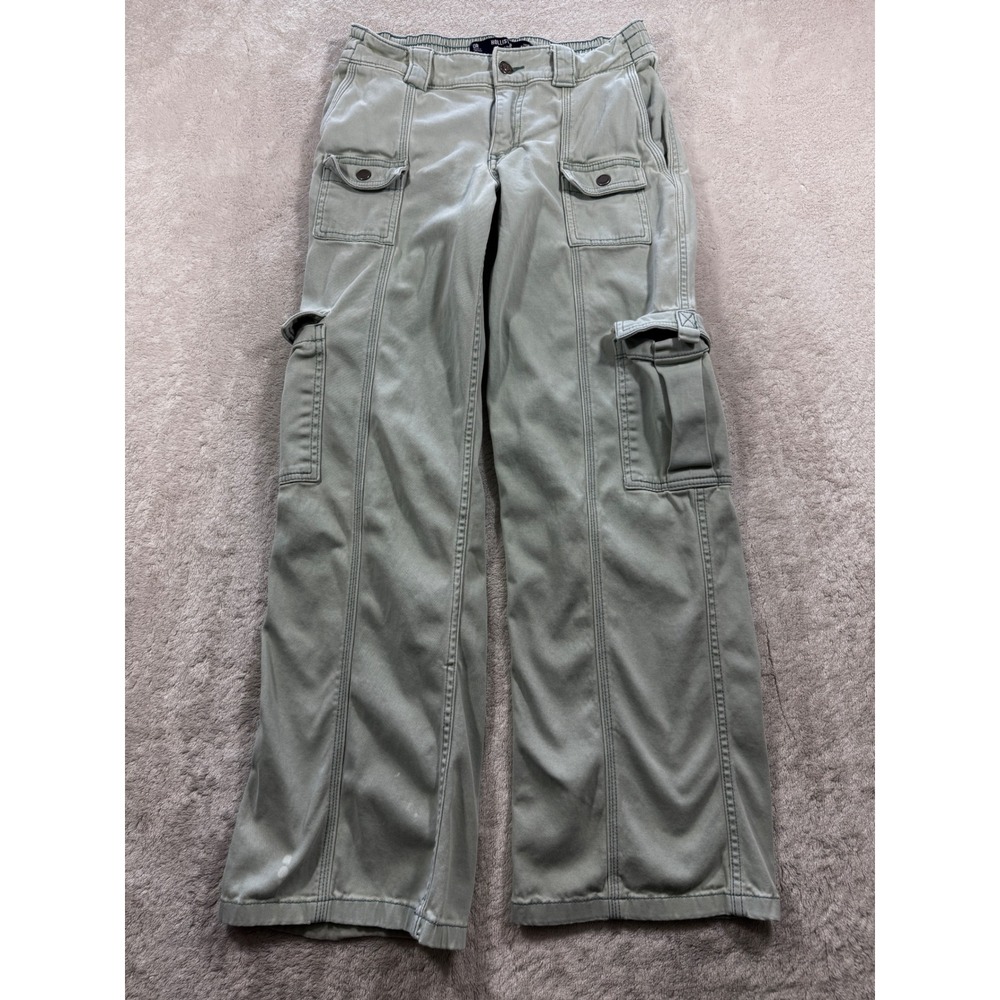 Hollister Womens Low-Rise Baggy Cargo Sage Green‎ Pants 0R Meas: 27x28.5 *READ*